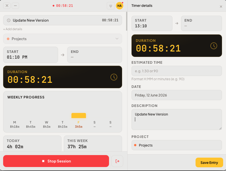 Aplikasi time tracker